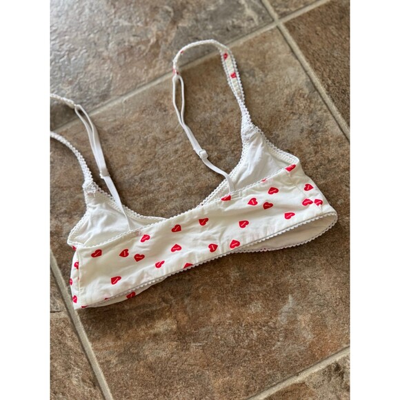 Skims Fits Everybody Picot Skimpy Scoop Bralette Ruby Heart Print Size XXS - Picture 8 of 10